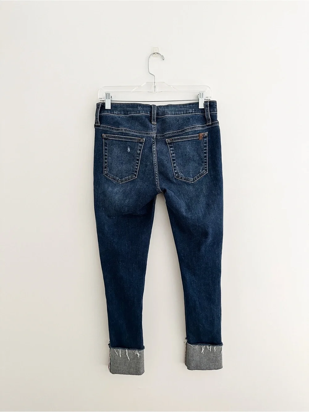 Joe's Jeans Mid Rise Skinny Jeans Cuffed Distressed Stretch Denim Size 29